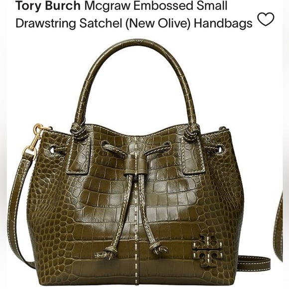 Tory Burch Olive Embossed Satchel - Picture 1 of 14